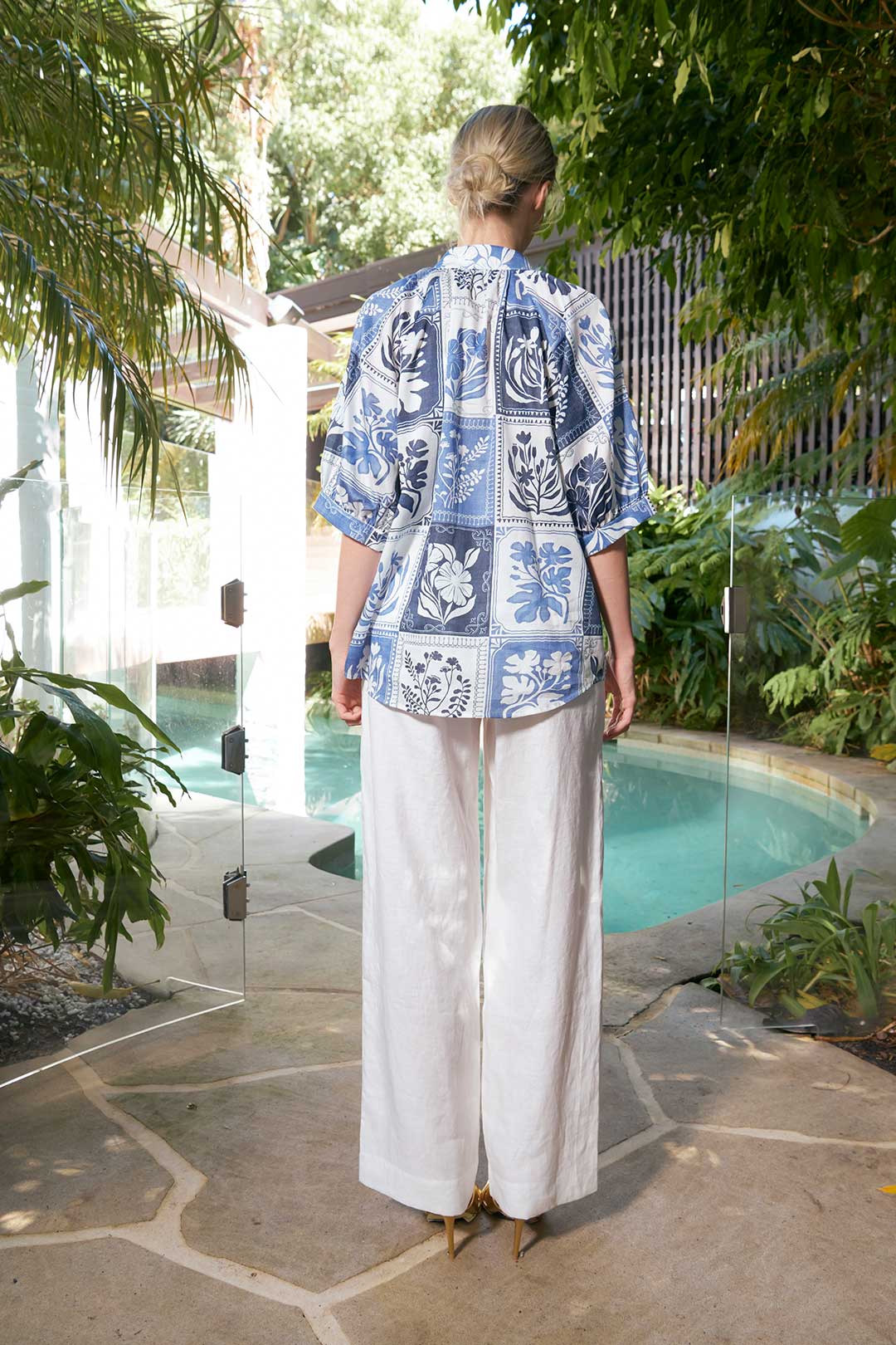 The Dreamer Label | Taylor Botanical Blouse | Denim