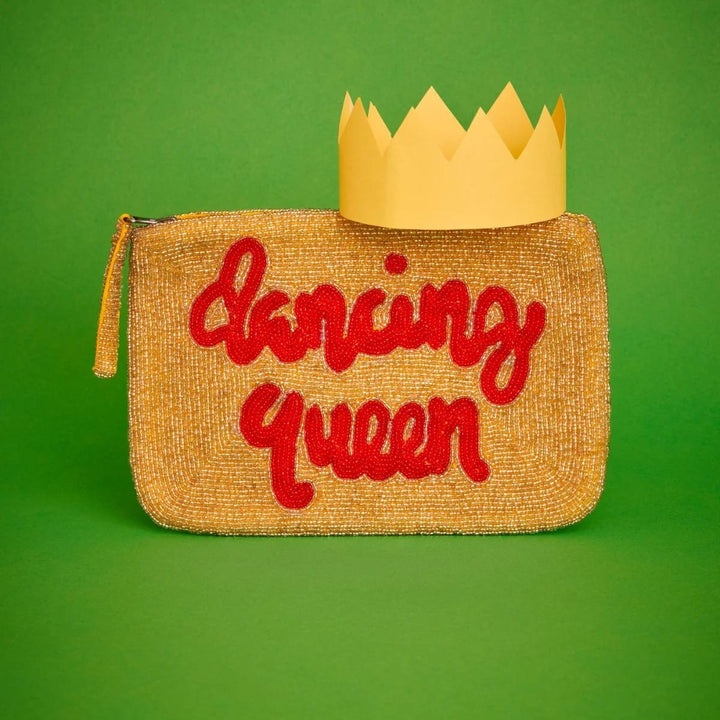 The Jacksons | Dancing Queen Gold and Red Handmade Beaded Clutch