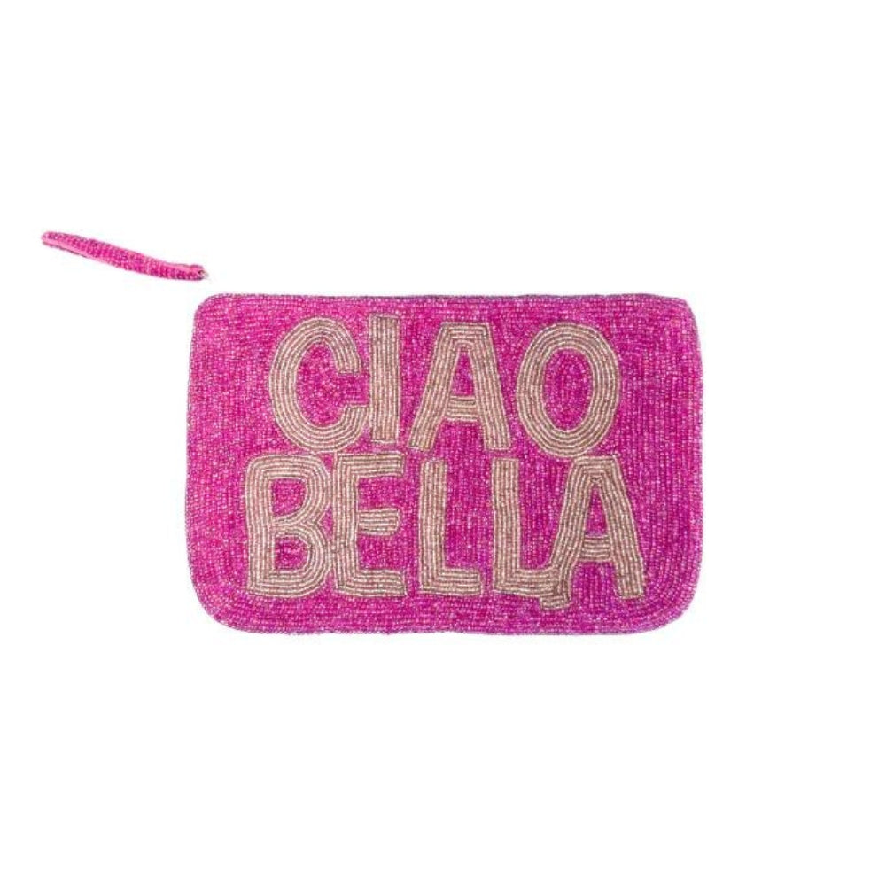 The Jacksons | Ciao Bella Pink and Gold Handmade Beaded Clutch