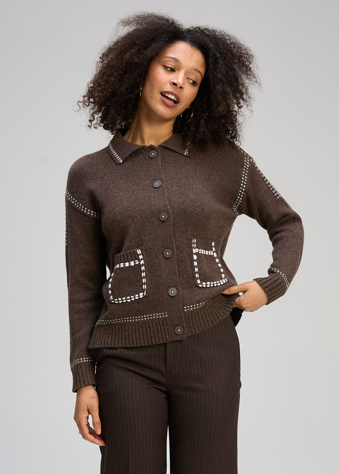 Zaket & Plover | Tailored Cardi | Cocoa - Dutch Hideout