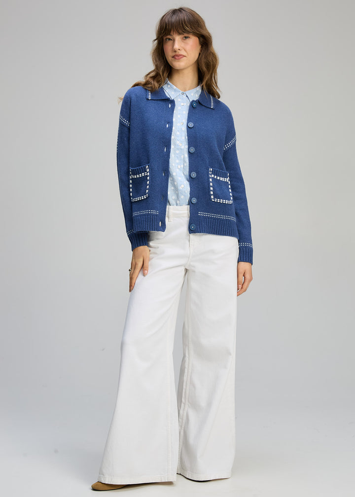 Zaket & Plover | Tailored Cardi | Indigo - Dutch Hideout