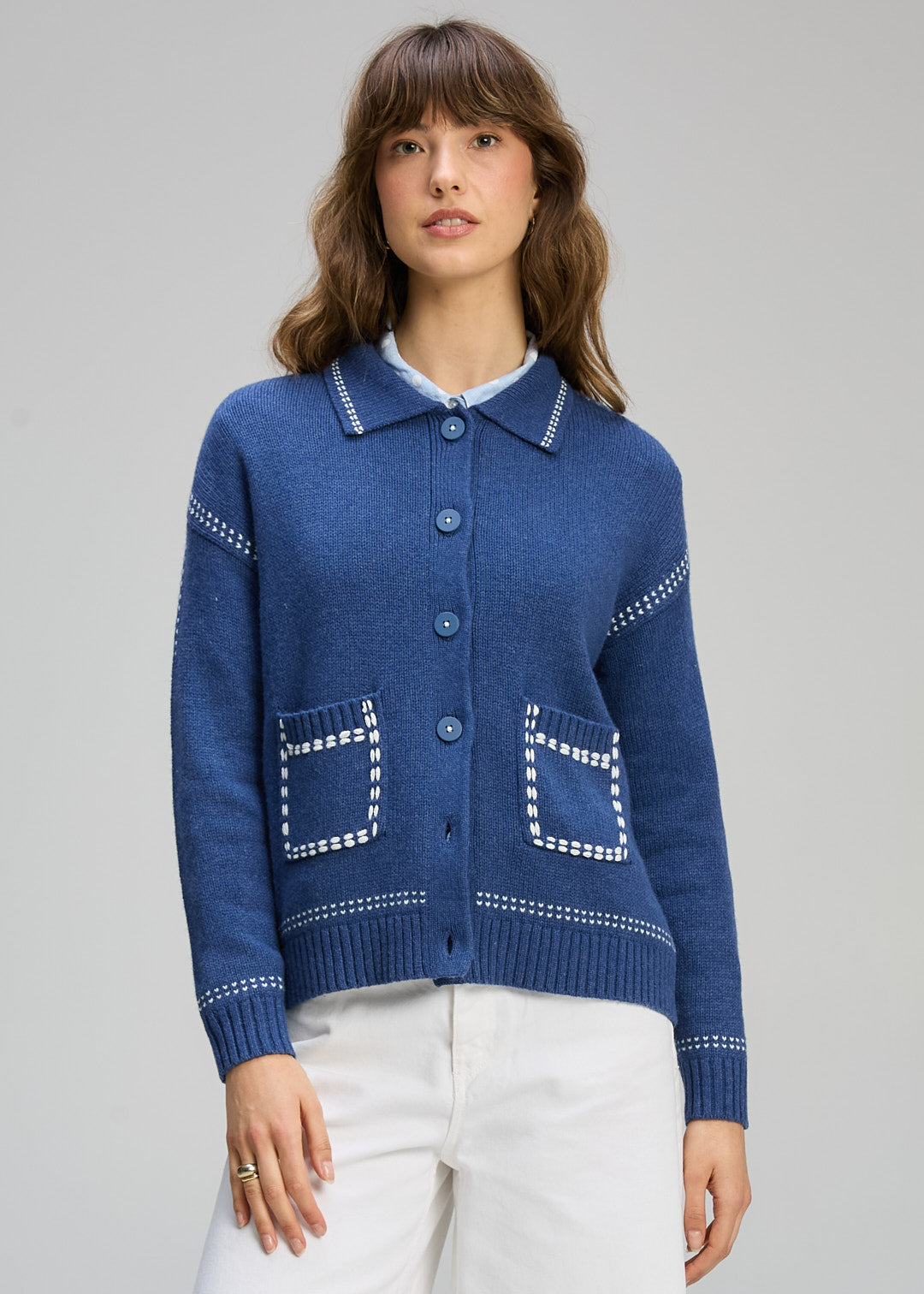 Zaket & Plover | Tailored Cardi | Indigo - Dutch Hideout