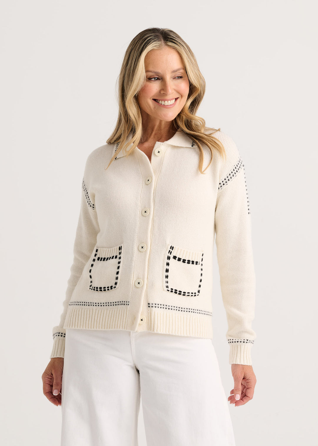Zaket & Plover | Tailored Cardi | Snow - Dutch Hideout