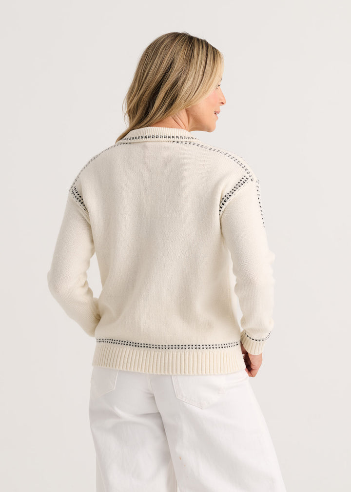 Zaket & Plover | Tailored Cardi | Snow - Dutch Hideout