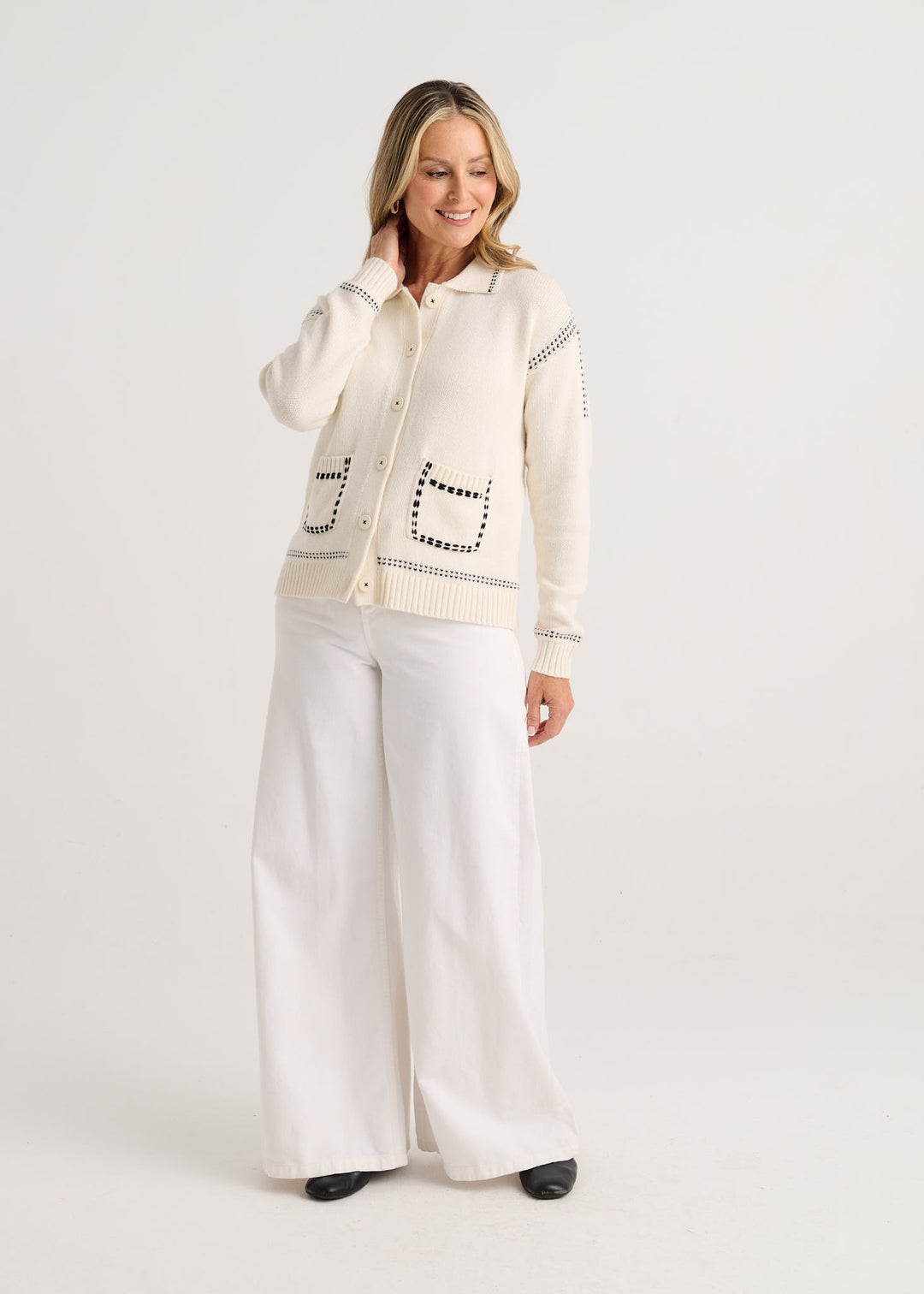Zaket & Plover | Tailored Cardi | Snow - Dutch Hideout