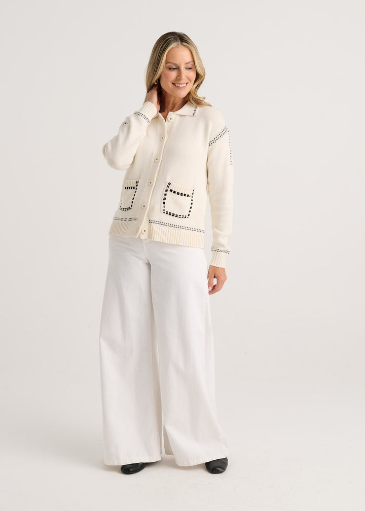 Zaket & Plover | Tailored Cardi | Snow - Dutch Hideout