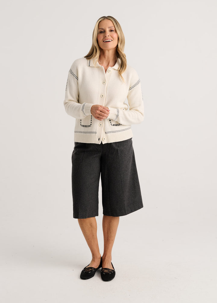 Zaket & Plover | Tailored Cardi | Snow - Dutch Hideout