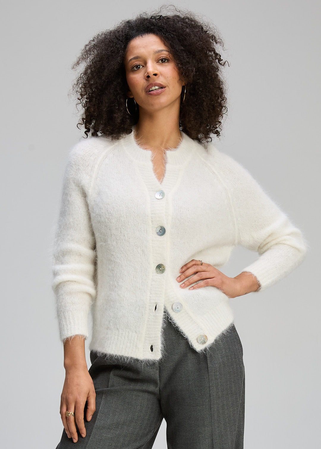 Zaket & Plover | Alpaca Cardi | White - Dutch Hideout