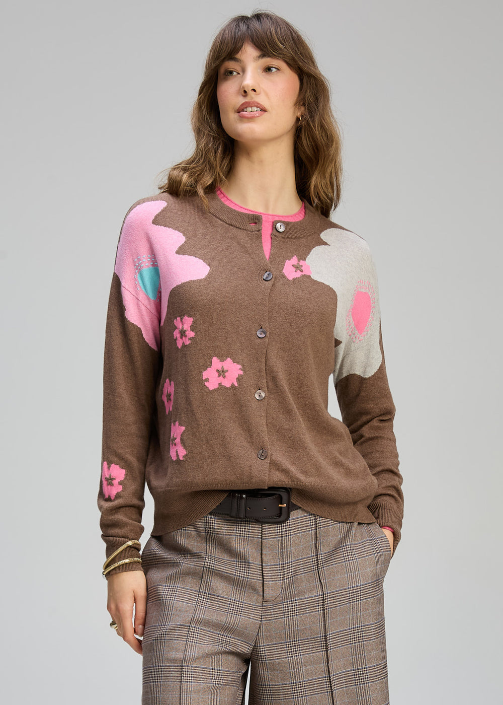 Zaket & Plover | Petal Play Cardi | Bark - Dutch Hideout