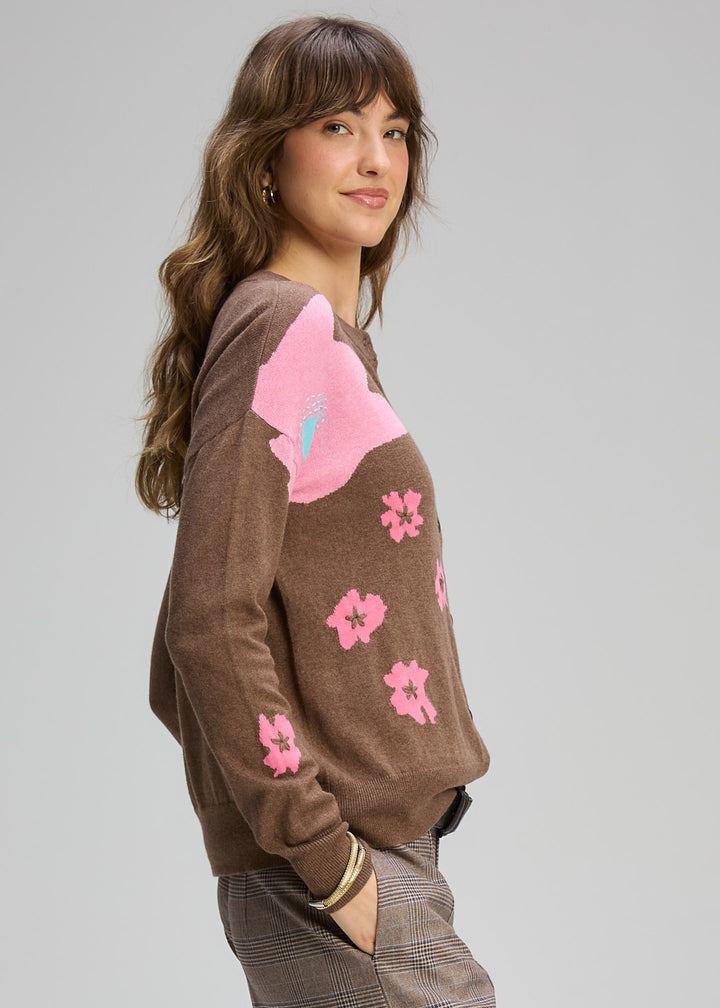 Zaket & Plover | Petal Play Cardi | Bark - Dutch Hideout