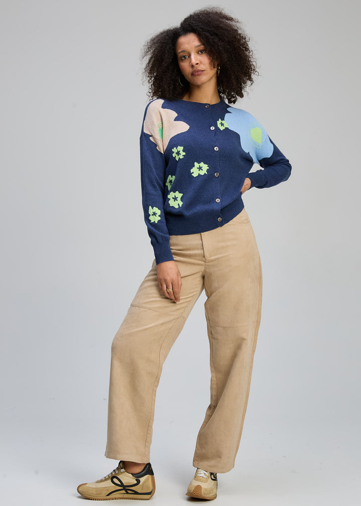 Zaket & Plover | Petal Play Cardi | Denim - Dutch Hideout