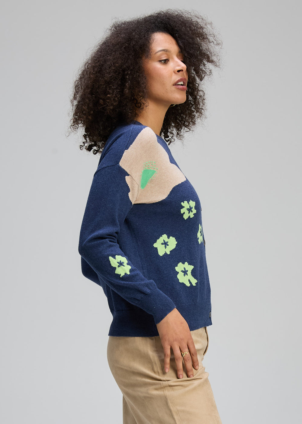 Zaket & Plover | Petal Play Cardi | Denim - Dutch Hideout