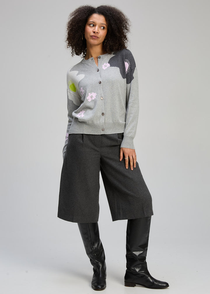 Zaket & Plover | Petal Play Cardi | Marl - Dutch Hideout