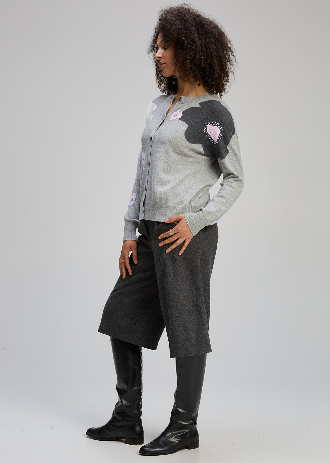 Zaket & Plover | Petal Play Cardi | Marl - Dutch Hideout