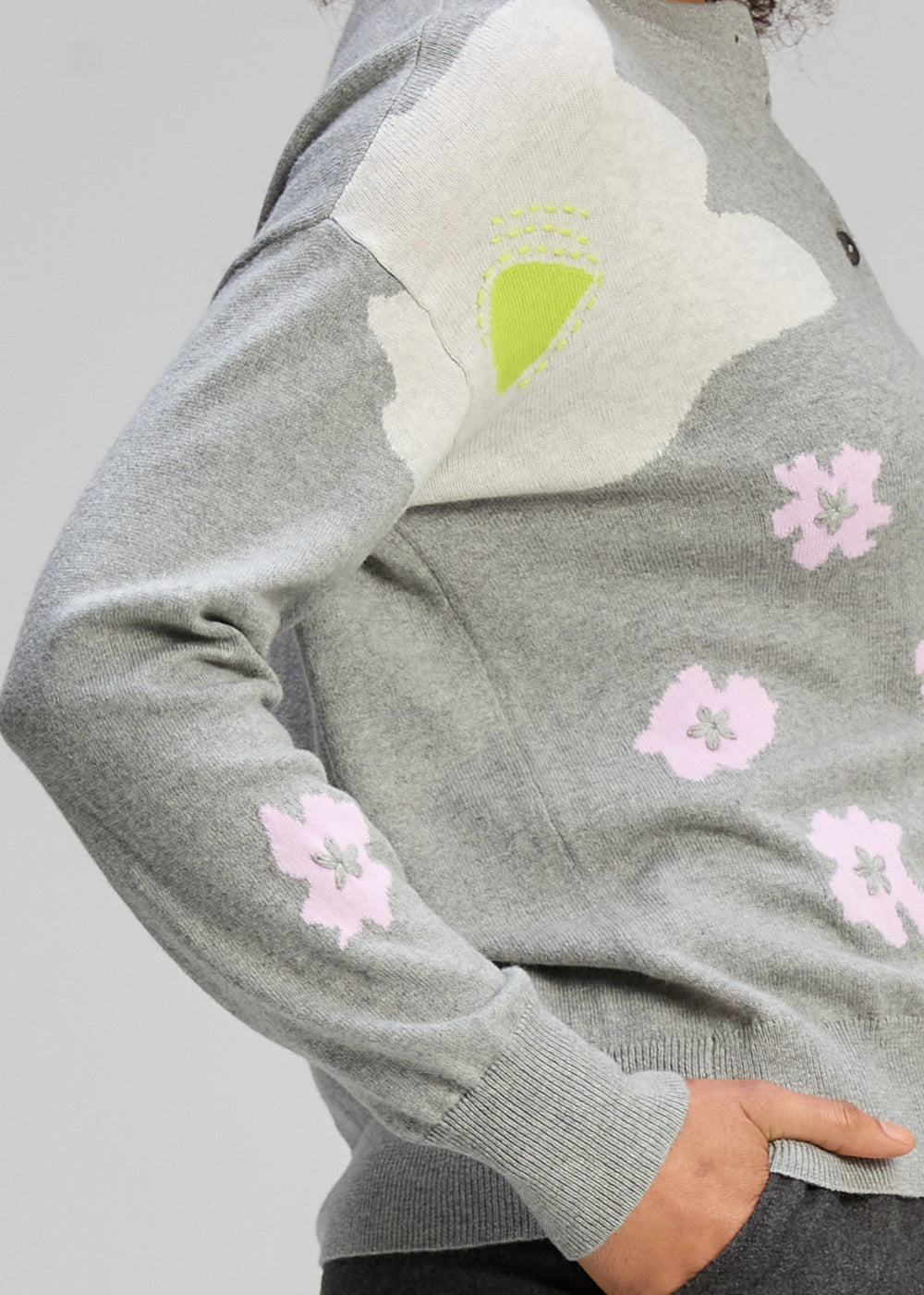 Zaket & Plover | Petal Play Cardi | Marl - Dutch Hideout