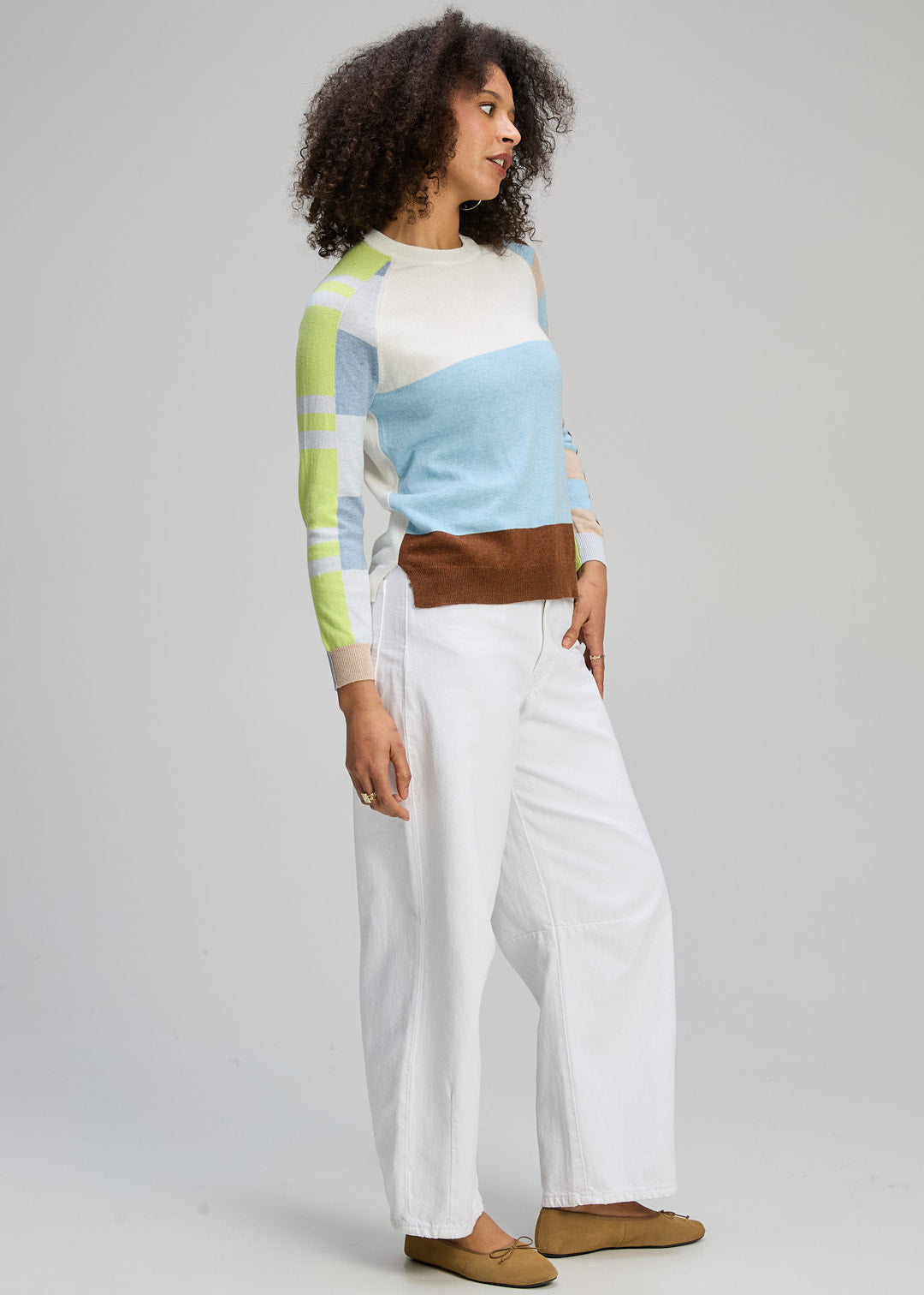 Zaket & Plover | Colour Block Jumper | White - Dutch Hideout