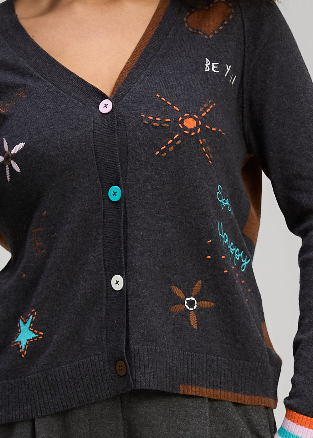 Zaket & Plover | Good Energy Cardi | Charcoal - Dutch Hideout