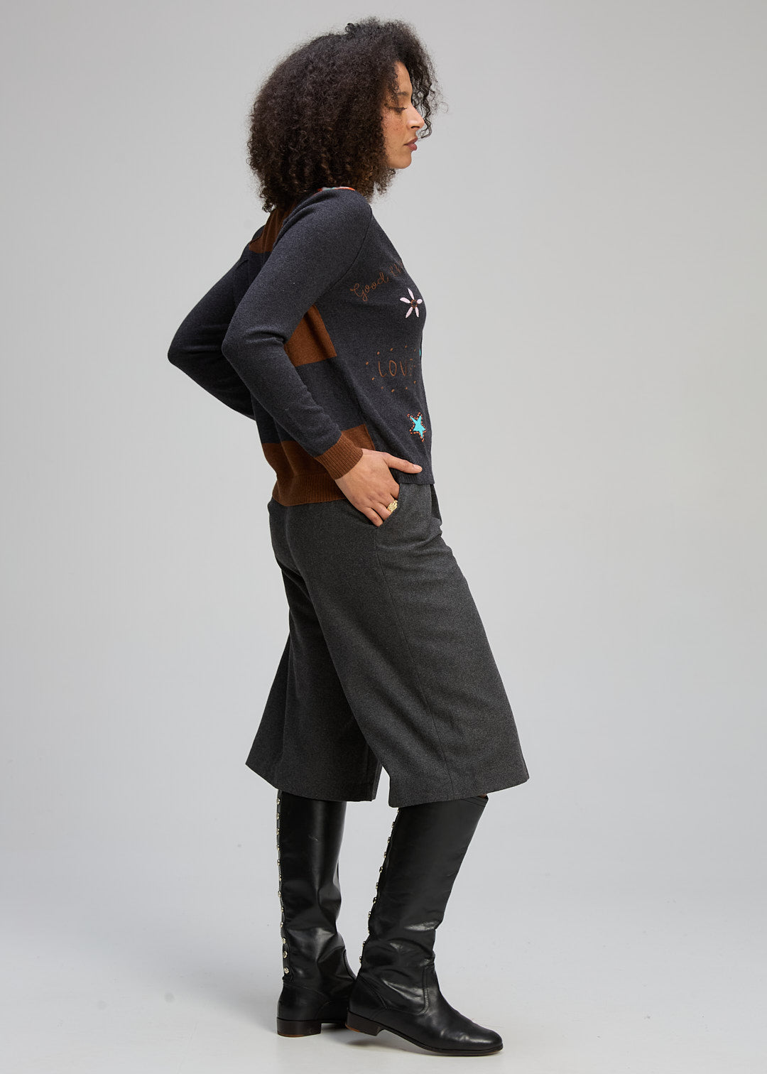 Zaket & Plover | Good Energy Cardi | Charcoal - Dutch Hideout