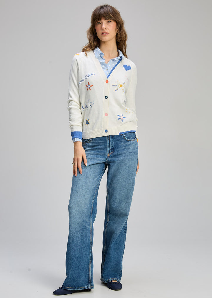 Zaket & Plover | Good Energy Cardi | White - Dutch Hideout