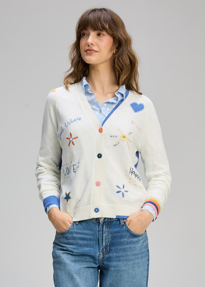 Zaket & Plover | Good Energy Cardi | White - Dutch Hideout