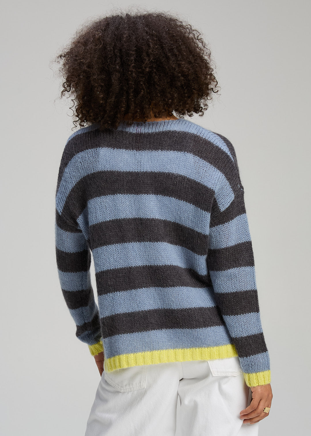 Zaket & Plover | Cosy Kid Stripe V | Mist - Dutch Hideout