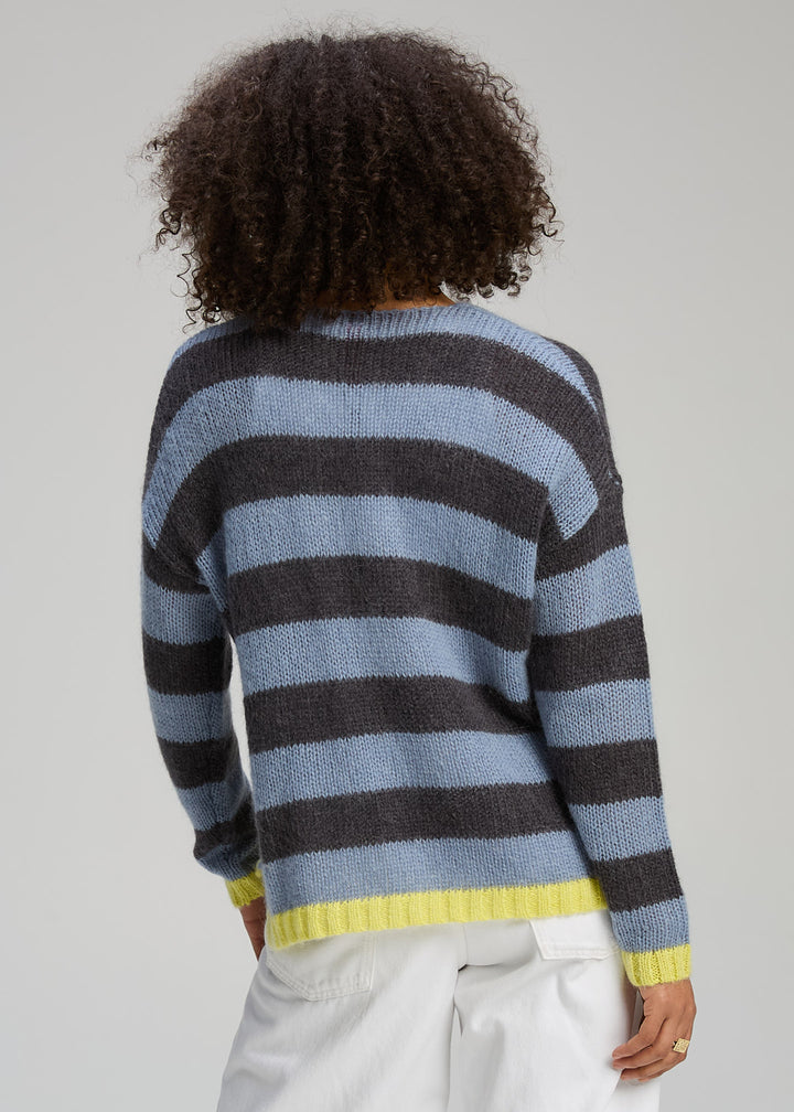 Zaket & Plover | Cosy Kid Stripe V | Mist - Dutch Hideout