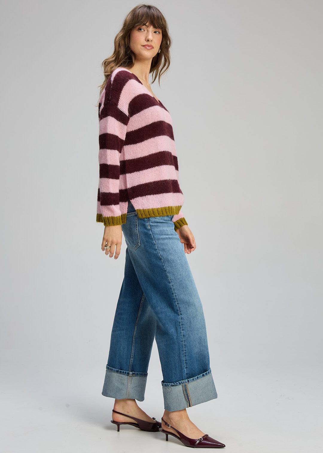Zaket & Plover | Cosy Kid Stripe V | Sugar Plum - Dutch Hideout