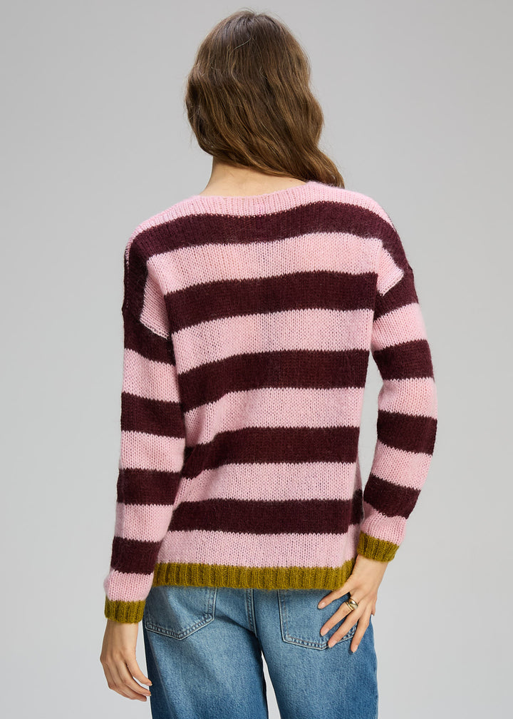 Zaket & Plover | Cosy Kid Stripe V | Sugar Plum - Dutch Hideout