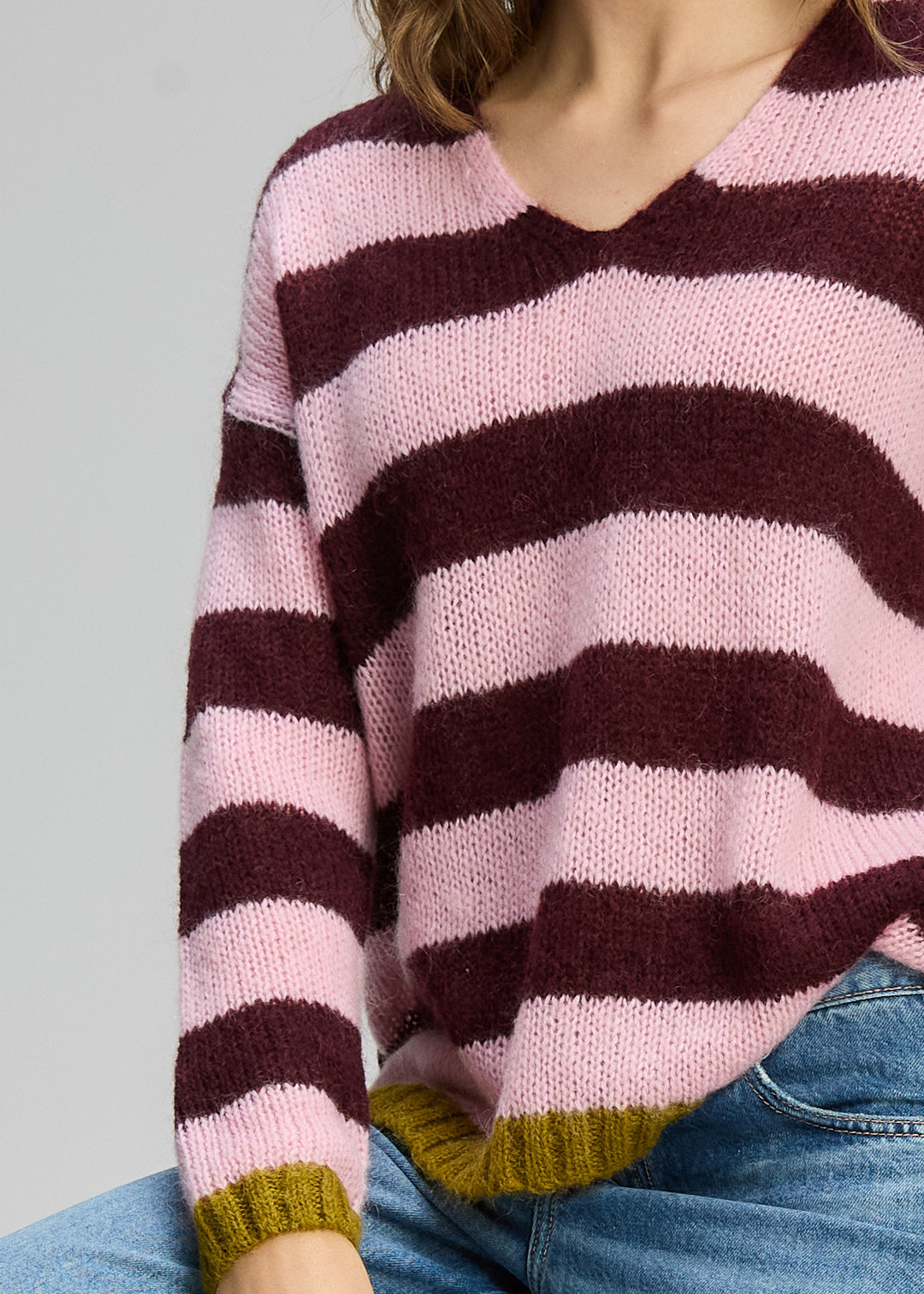 Zaket & Plover | Cosy Kid Stripe V | Sugar Plum - Dutch Hideout
