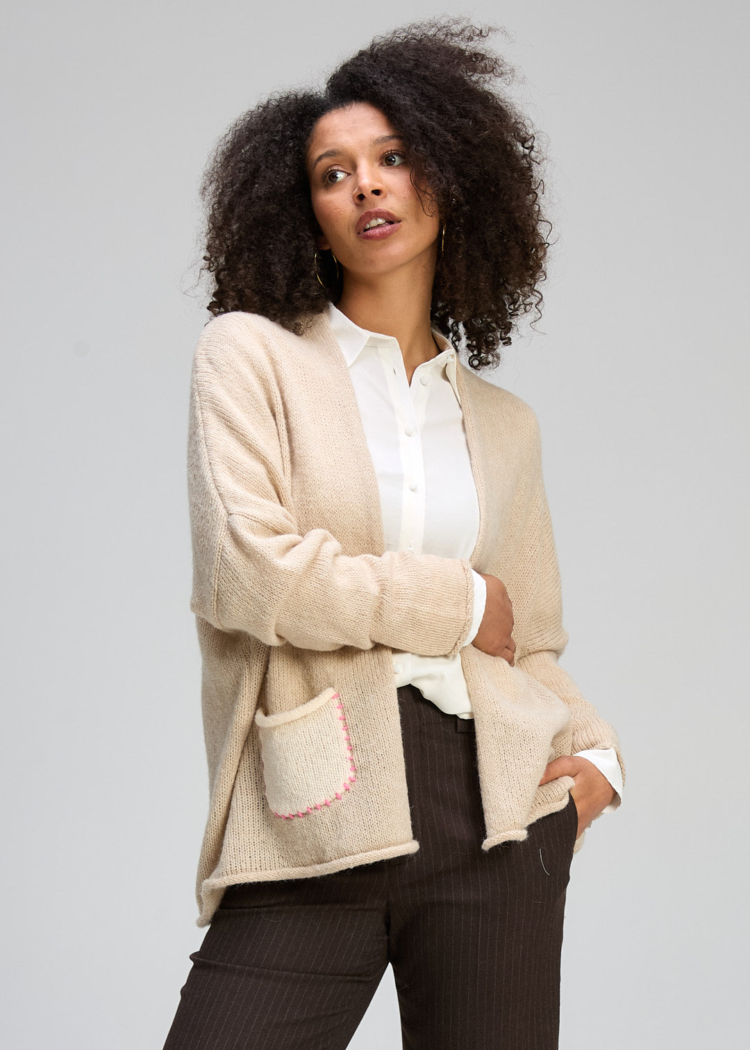 Zaket & Plover | Bloom Back Cardi | Mink - Dutch Hideout