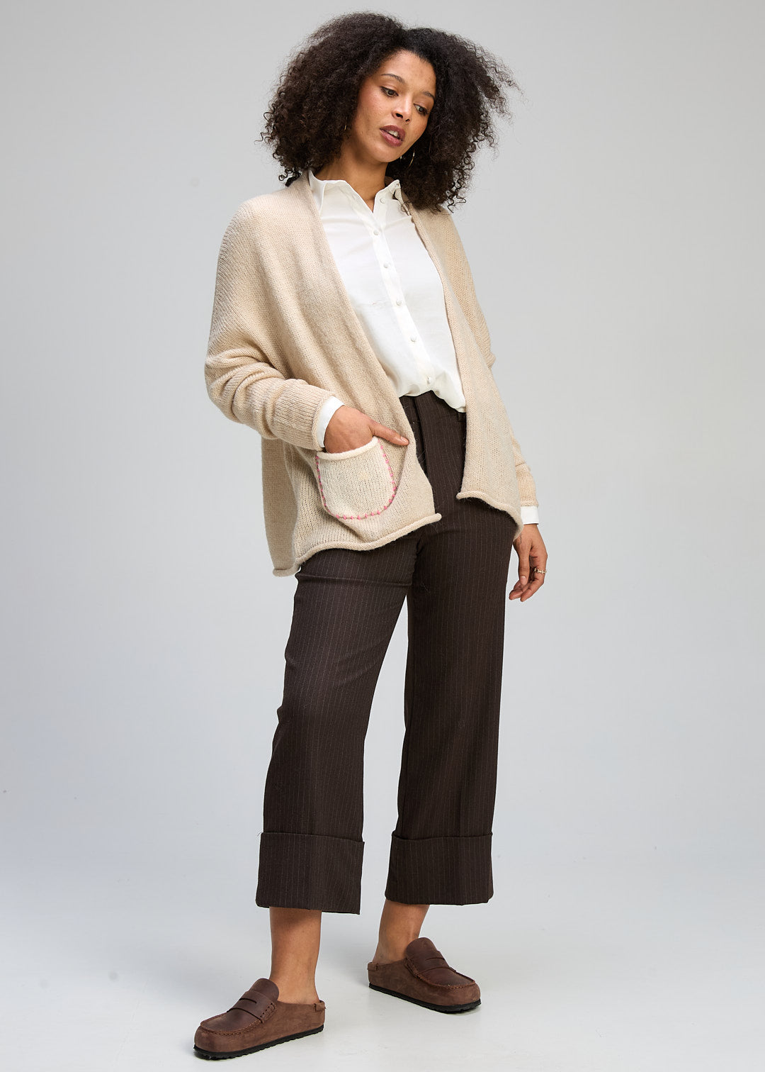Zaket & Plover | Bloom Back Cardi | Mink - Dutch Hideout