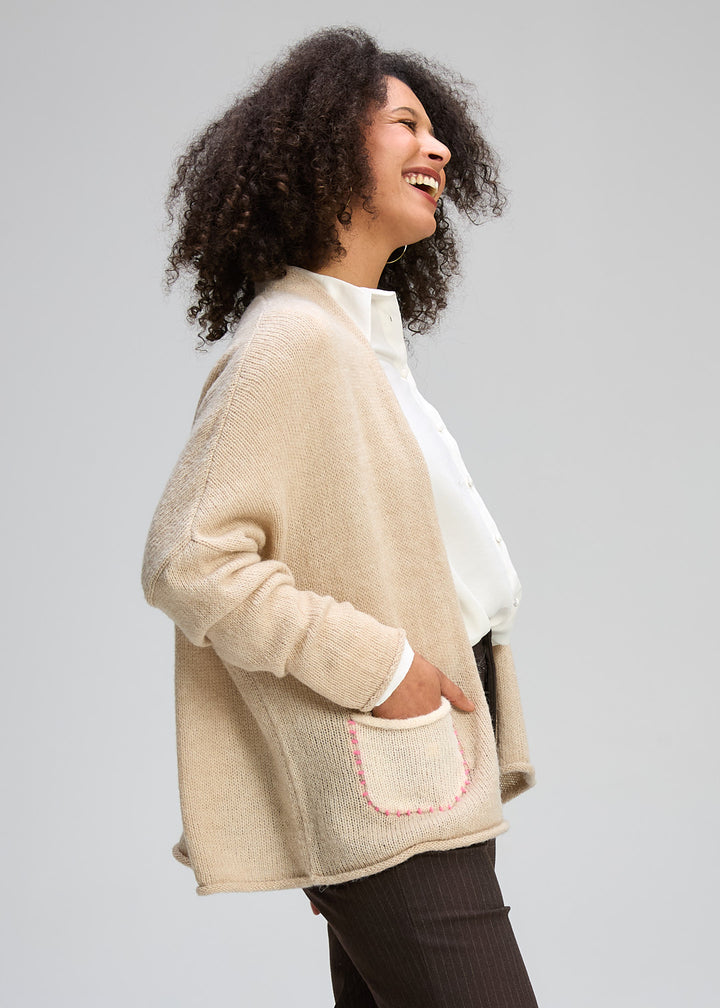 Zaket & Plover | Bloom Back Cardi | Mink - Dutch Hideout