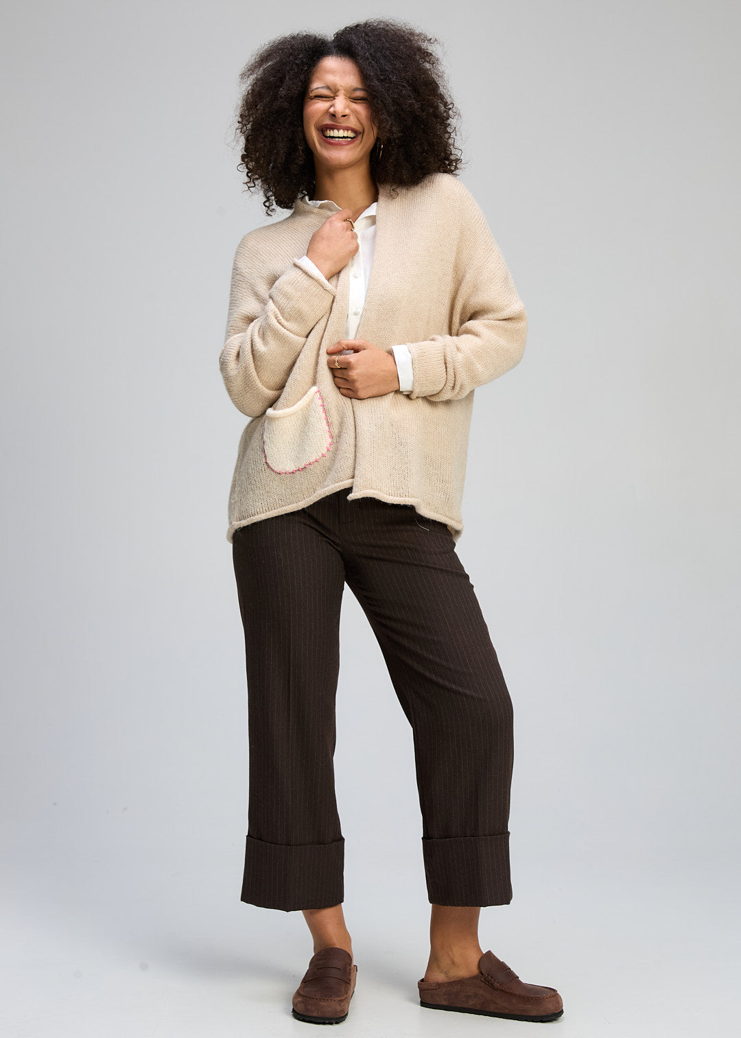 Zaket & Plover | Bloom Back Cardi | Mink - Dutch Hideout