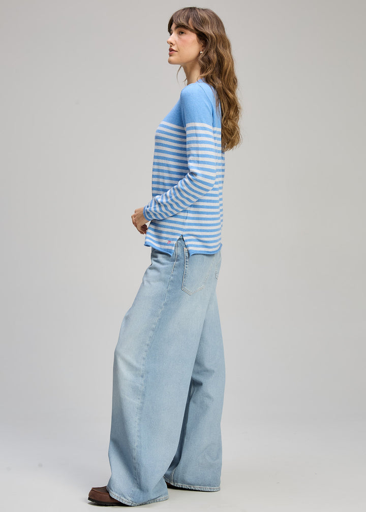 Zaket & Plover | Detail Stripe Crew | Blueberry - Dutch Hideout