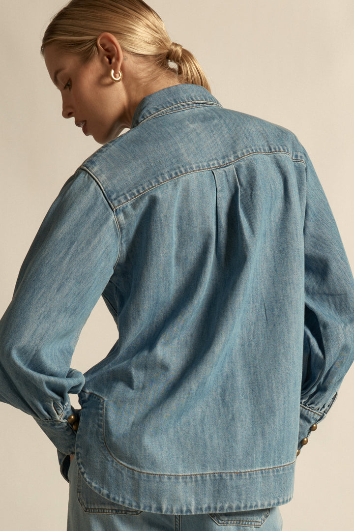 Zoe Kratzmann | Crest Top | Light Washed Denim