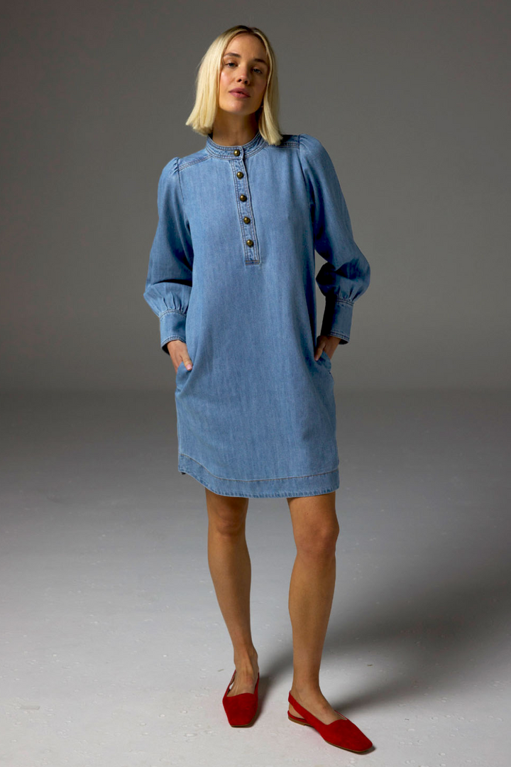 Zoe Kratzmamm | Elocution Dress | Light Washed Denim