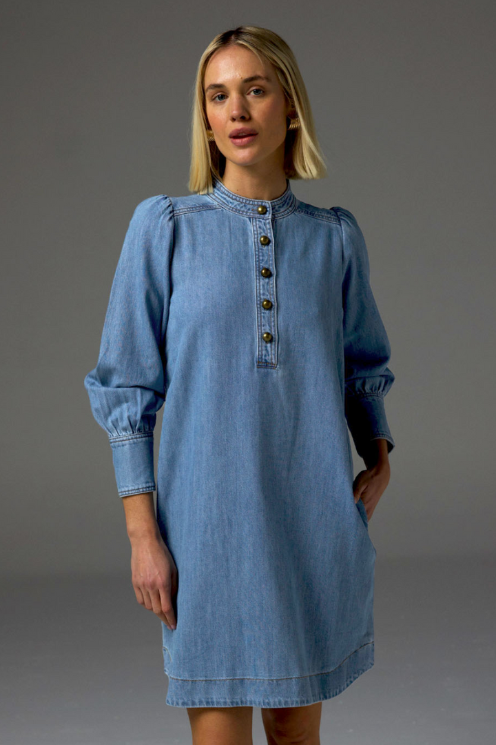 Zoe Kratzmamm | Elocution Dress | Light Washed Denim