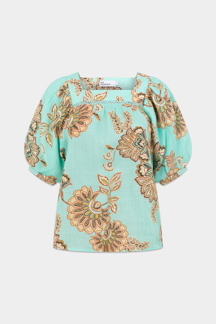 Grace Top - mint kgari flat lay