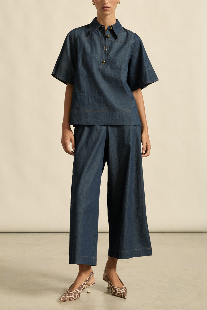 Zoe Kratzmann | Insinuate Top | Dark Chambray
