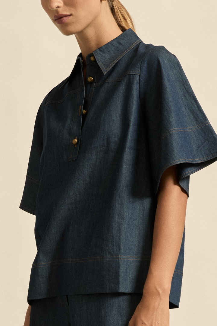 Zoe Kratzmann | Insinuate Top | Dark Chambray
