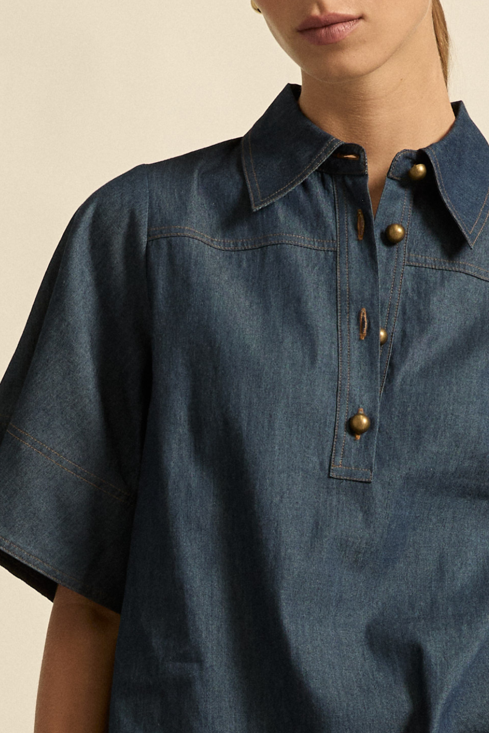 Zoe Kratzmann | Insinuate Top | Dark Chambray