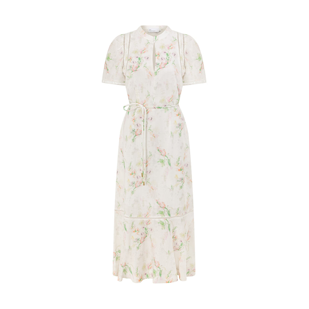Poem Dress - painterly bloom flat lay