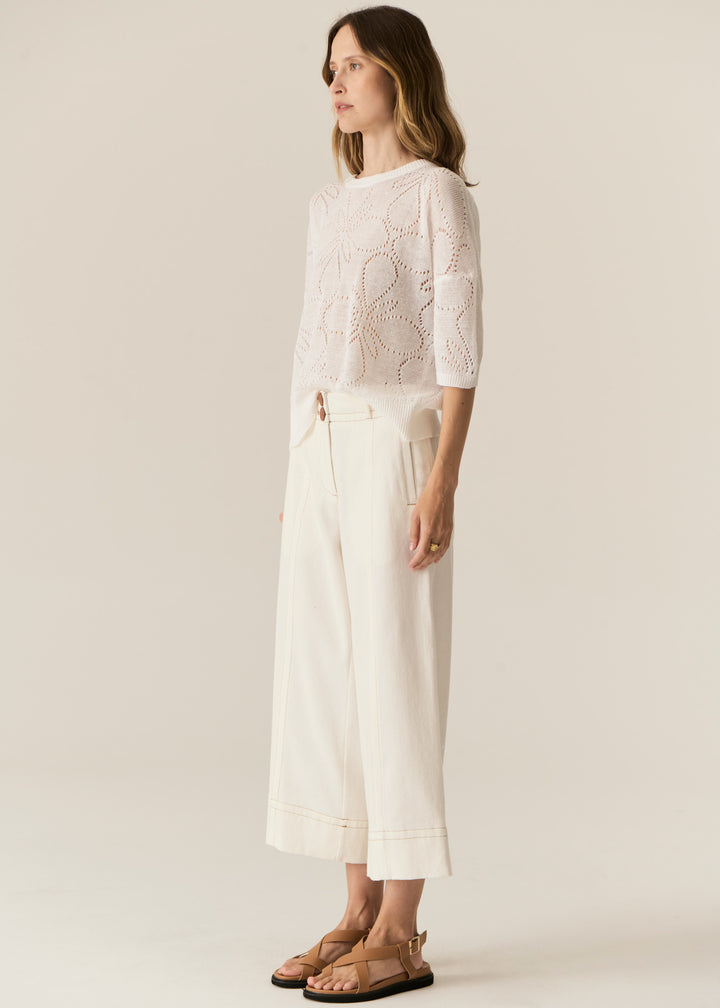 POL Clothing | Carsen Crop Pant | Ecru