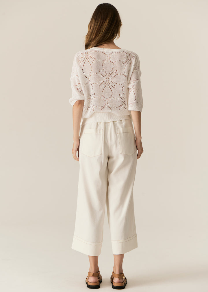 POL Clothing | Carsen Crop Pant | Ecru