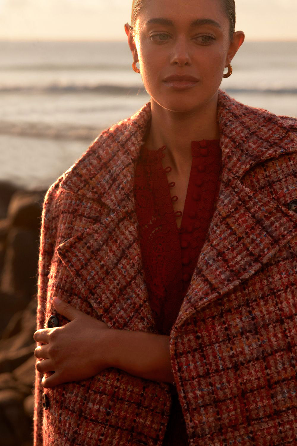 Zoe Kratzmann | Revel Coat | Berry Check - Dutch Hideout