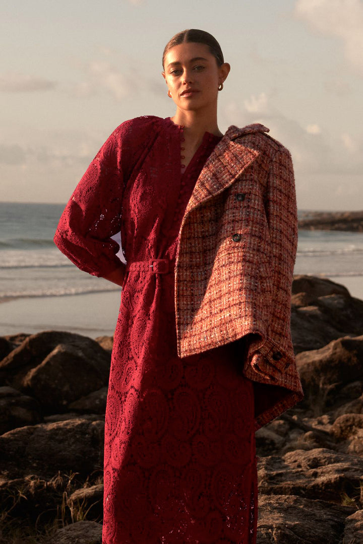 Zoe Kratzmann | Revel Coat | Berry Check - Dutch Hideout