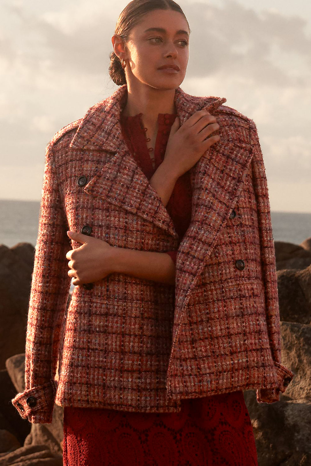 Zoe Kratzmann | Revel Coat | Berry Check - Dutch Hideout