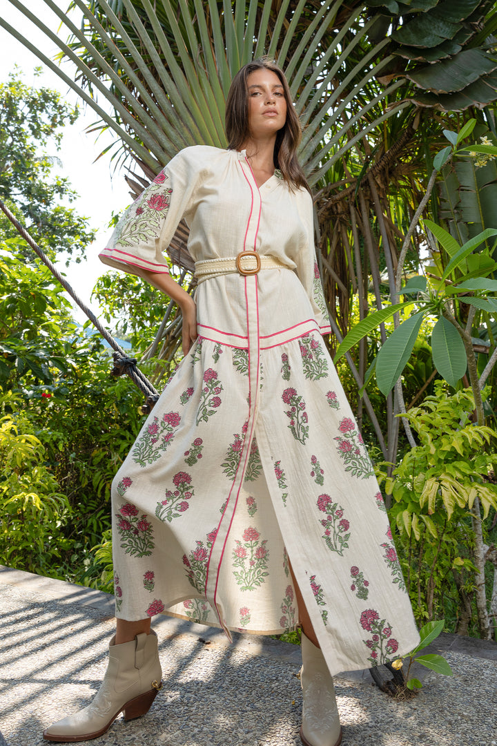 Miss June Paris | Gilda Long Dress | Off White / Ecru