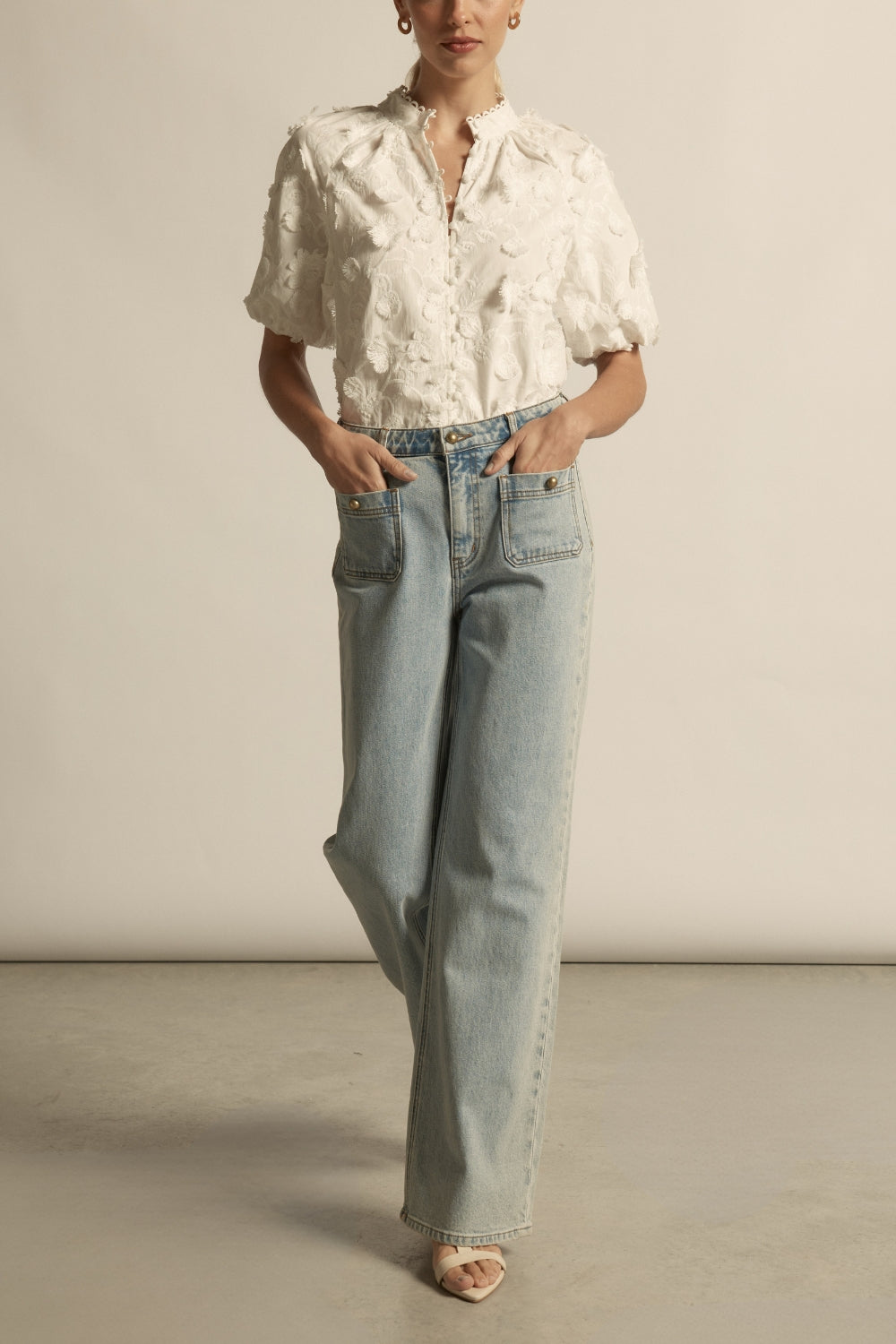 Zoe Kratzmann | Solstice Top | Porcelain Broderie