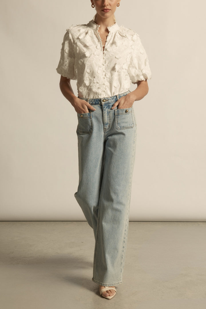 Zoe Kratzmann | Solstice Top | Porcelain Broderie